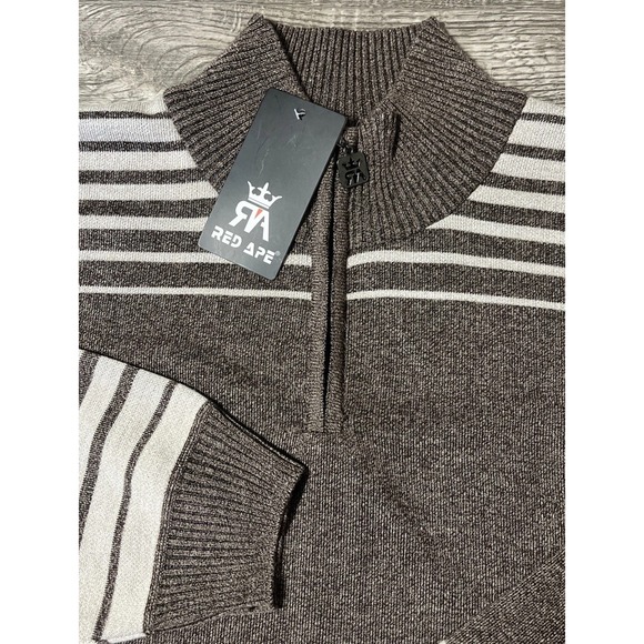 Red Ape Other - Red Ape 1/4 Zip Pullover Brown/Beige Striped‎ Sweater Size 4X, NWT